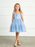 Vestido de dama de honor junior de tul con lentejuelas y correa de espagueti malva para niñas grandes 8-12
